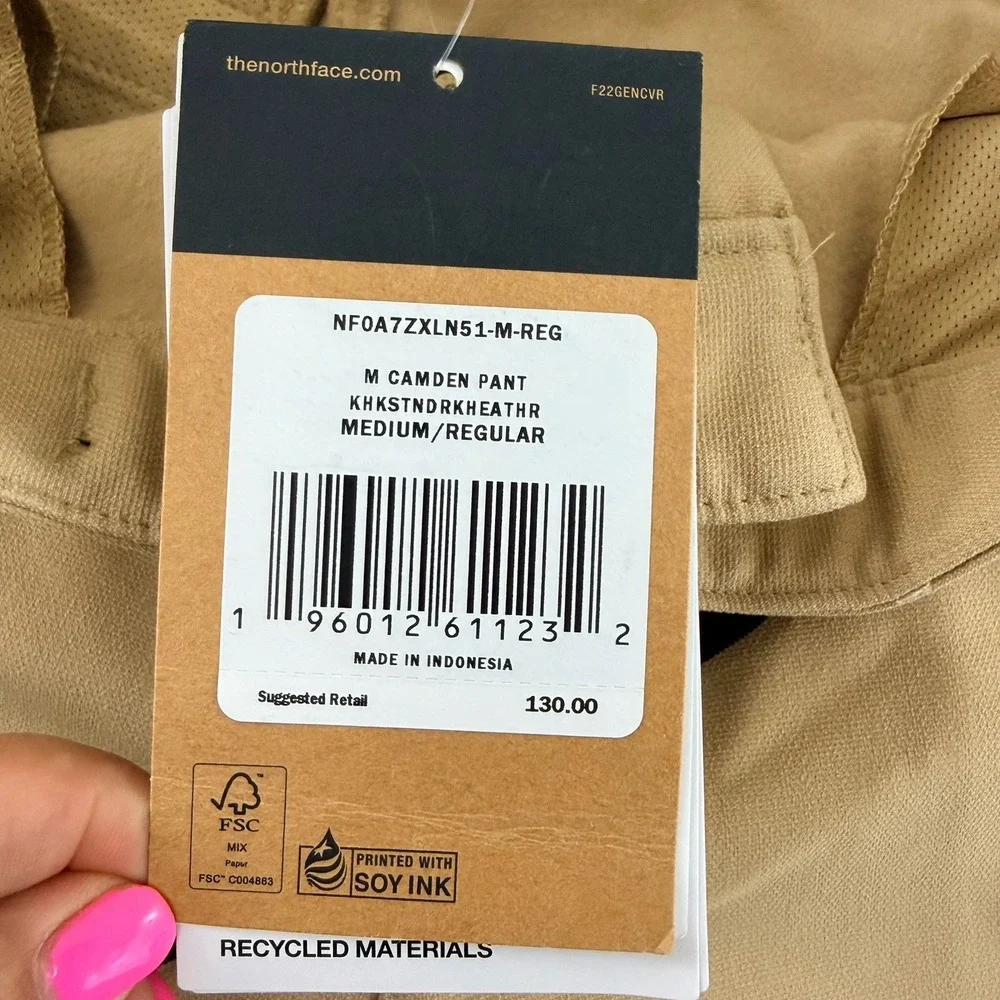 The North Face Camden Pant Men's Medium Khaki Hiking Travel Pants NWT
